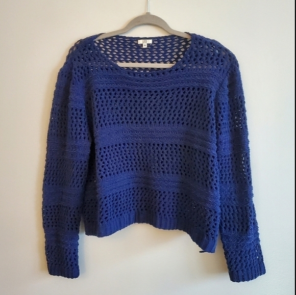 AND House of Anita Dongre XL Loose Knit Sweater Navy Blue - Picture 1 of 10